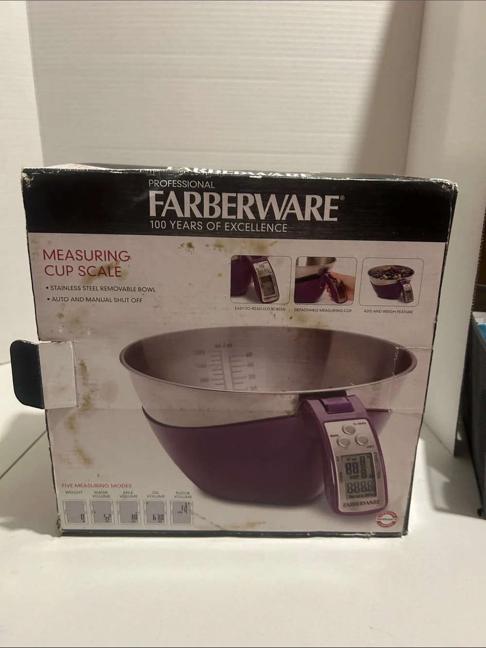 Farberware Purple and Silver Digital Measuring Bowl